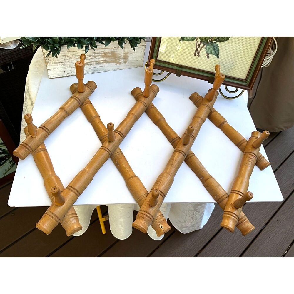 Vintage wood coat rack accordion style coat rack great vintage piece